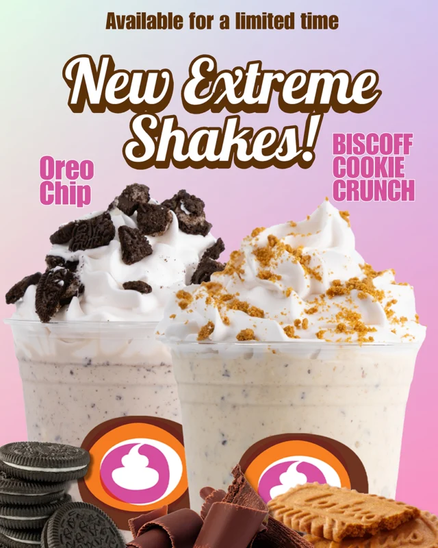 🚨 NEW EXTREME SHAKES ALERT 🚨
Meet your new obsessions:
🍪 Oreo Chip
✨ Biscoff Cookie Crunch
which one is calling your name?