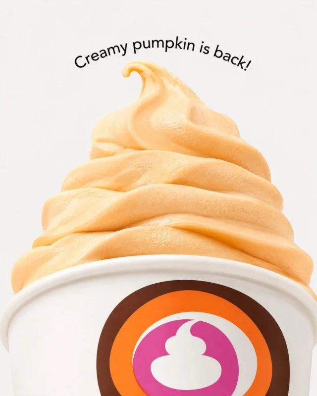 That’s right, this seasonal favorite flavor is back! 🎃🍦 Creamy Pumpkin has officially returned. Who’s getting the first swirl? 👀