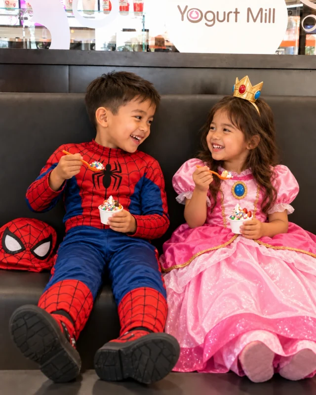 Don’t forget! 🎃🍦
Come dressed in costume on October 31st and get a sweet Halloween treat with purchase!

At our Drive-Thru locations: FREE Child’s Froyo with topping
At Pelandale: Up to 8 oz FREE

One per transaction. In-store & drive-thru only.